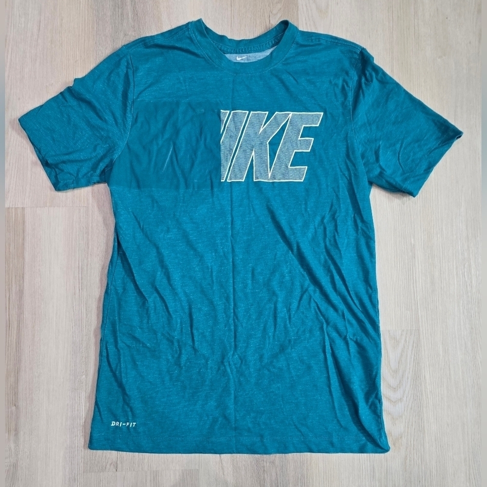 Nike Men's Teal Dri-FIT Logo Tee Size M